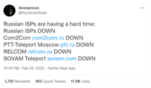 Anonymous Tweet on Russia