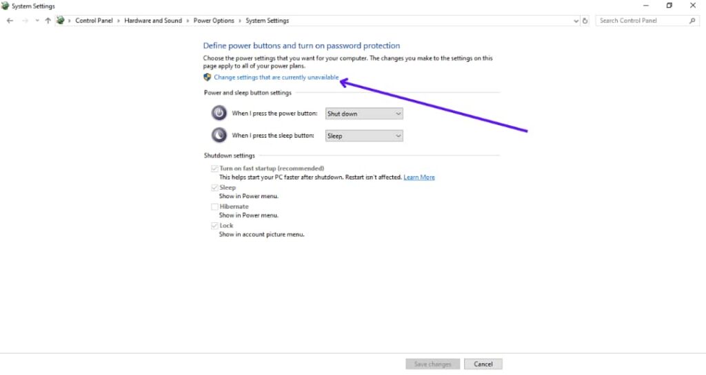Change Settings that are currently unavailable