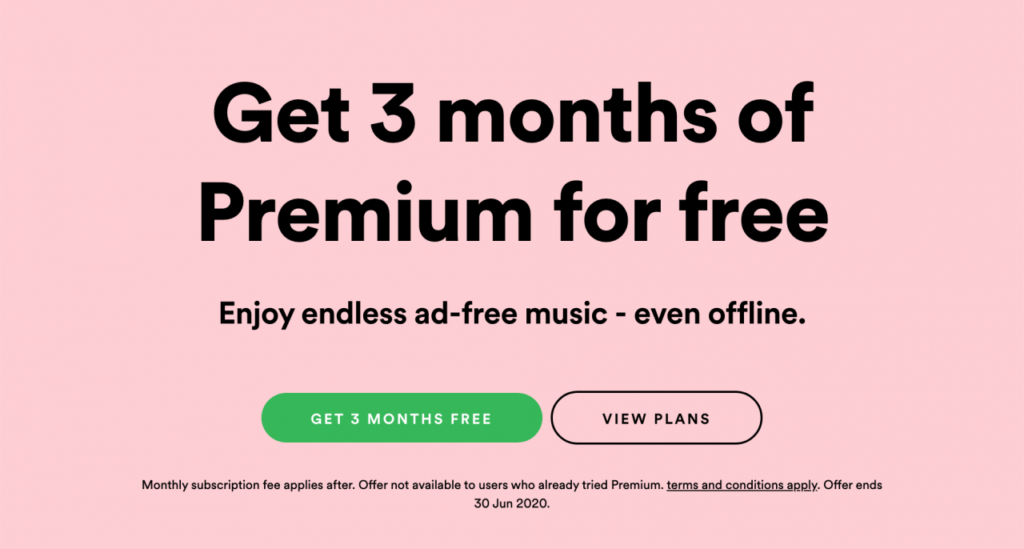 A three-month free trial is now available on Spotify