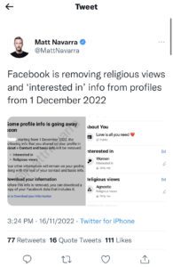 Facebook to erase sexuality, religion, and address from profiles