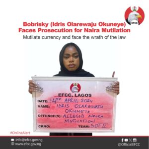 BOBRISKY IN EFCC NET OVER NAIRA ABUSE