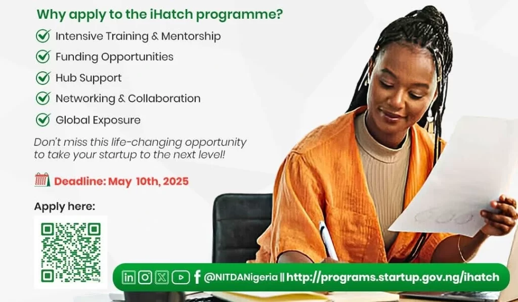 iHatch 2025: Applications open for Nigerian startups to access training, mentorship, and funding