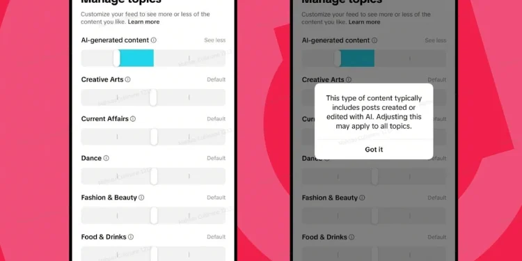TikTok puts you in control of AI content volume